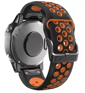 Akcesoria do smartwatchy - Opaska Pasek Bransoleta Dotsband Garmin Fenix 3/5X/3Hr/5X Plus/6X/6X Pro/7X Czarno-Pomarańczowa - miniaturka - grafika 1