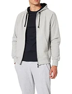 Bluzy męskie - Trigema Herren Kapuzen-Jacke Sweat-qualität Bluza męska, Szary (Hellgrau-melange 110), XXL - miniaturka - grafika 1