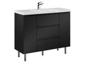 Szafki łazienkowe - Szafka Stojąca Z Umywalką ETH 100 cm D - Czarny Mat - miniaturka - grafika 1
