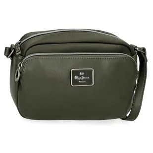 Pepe Jeans Christine Torba na ramię Zielona 21,5X15X5 cm Poliester z Detalami ze Sztucznej Skóry by Joumma Bags, Zielony, Talla única, torebka na ramię - Torebki damskie - miniaturka - grafika 1