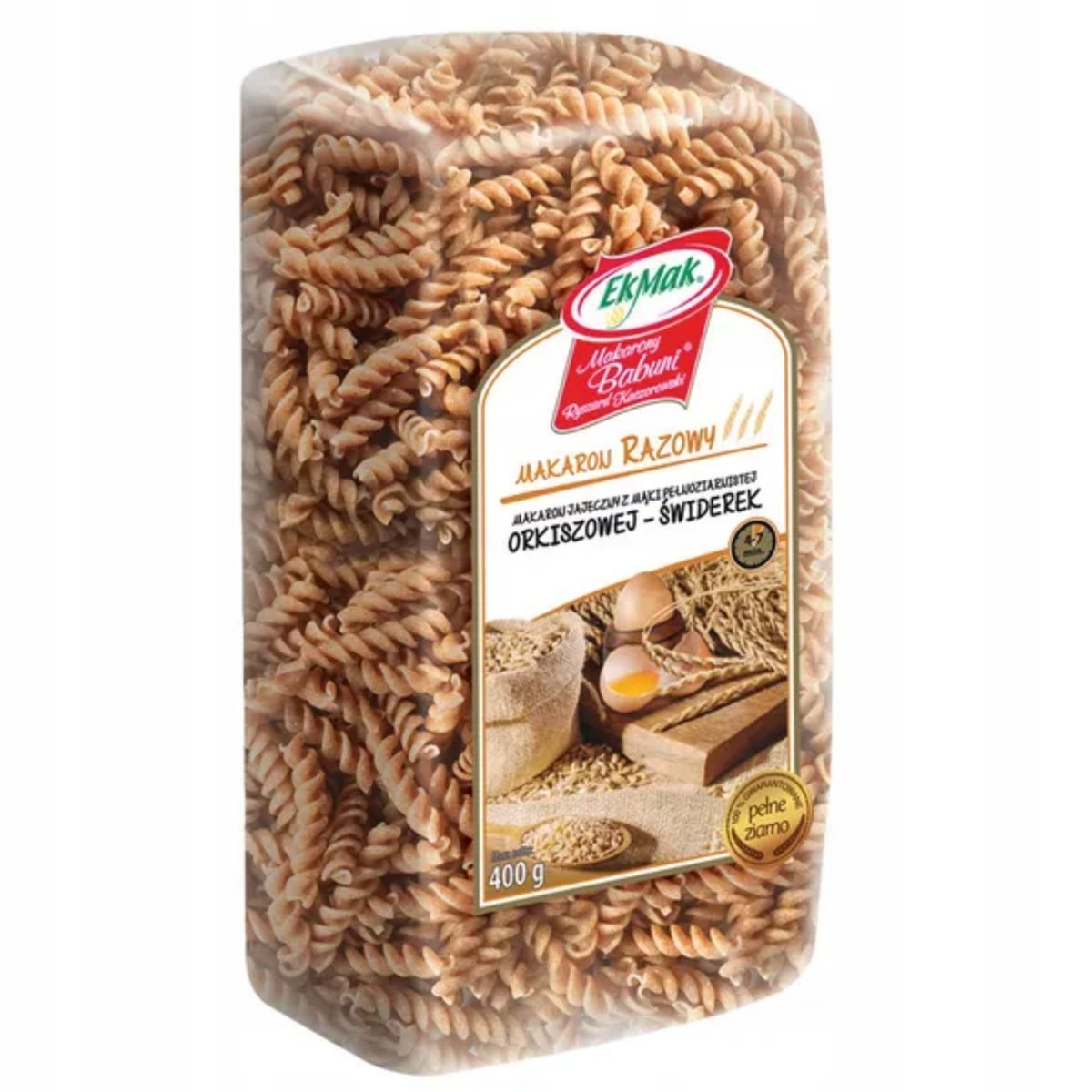 EkMak Swojski tradycyjy makaron orkiszowy świderek 400 g
