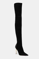 Kozaki damskie - Elisabetta Franchi kozaki zamszowe damskie kolor czarny na szpilce SA36L57E2 - miniaturka - grafika 1