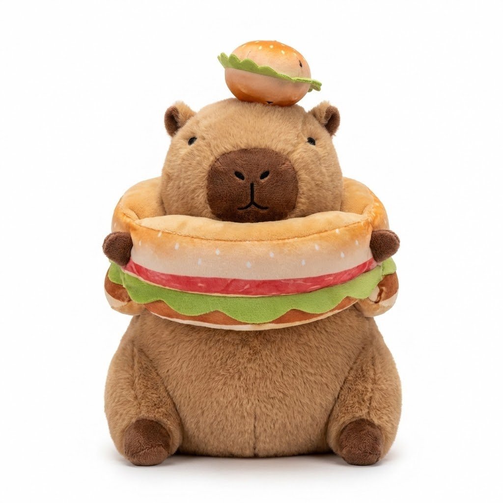 Pluszak Kapibara Burger 30 cm – Maskotka Przytulanka, Idealna na Prezent