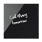 Tablice i flipcharty - Szklana tablica do pisania na ścianę, magnetyczna, 480 x 480 mm, czarna - miniaturka - grafika 1