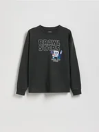 Bluzki dla chłopców - Reserved - Longsleeve Brawl Stars - czarny - miniaturka - grafika 1