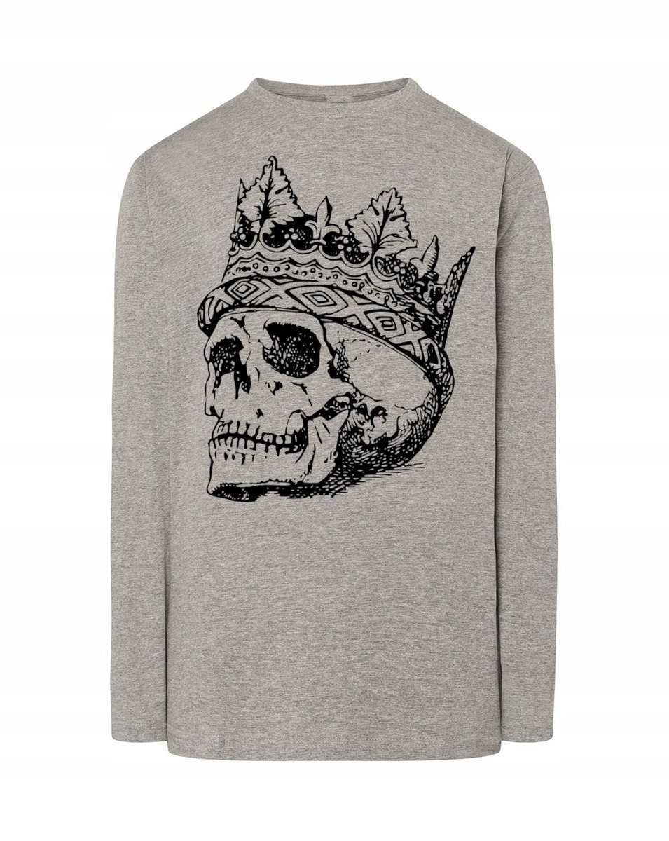 Longsleeve męski nadruk Czaszka Król Korona r.4XL