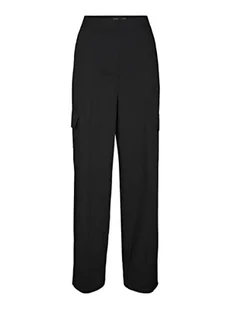 Bestseller A/S Damskie spodnie VMZELDA HR Straight Cargo Pant NOOS, czarne, 34/30, Schwarz, 34W / 30L - Spodnie damskie - miniaturka - grafika 1
