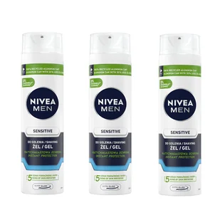 Nivea Men, Sensitive, Żel do golenia, 3x200 ml - Kosmetyki do golenia - miniaturka - grafika 1