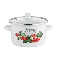 Garnki - Garnek emaliowany prosty Kalina z pokrywką 18 cm 2,65 l - miniaturka - grafika 1