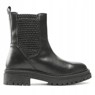 Botki damskie - Geox D26Hrd Damskie Botki Czarne Ze Skórą 38 Ż8C - miniaturka - grafika 1