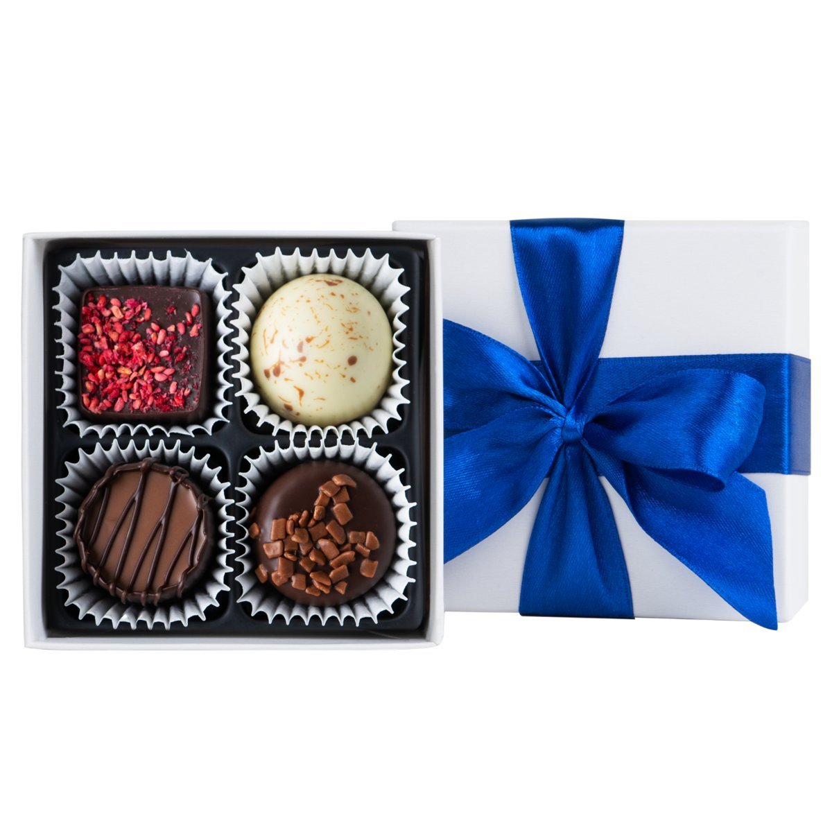 Zestaw 4 ręcznie wykonanych palinek wielkanocnych z belgijskiej czekolady przewiązanych wstążką 50 g Prezent na Wielkanoc
