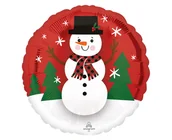 Balony i akcesoria - Balon Foliowy 18" Cir Uśmiechnięty Bałwan, Zapakowany - miniaturka - grafika 1