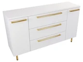 Szafki łazienkowe - Szafka Stojąca Z Blatem ATH 140 cm DK - Biały Mat - Uchwyty Złote Polerowane - miniaturka - grafika 1