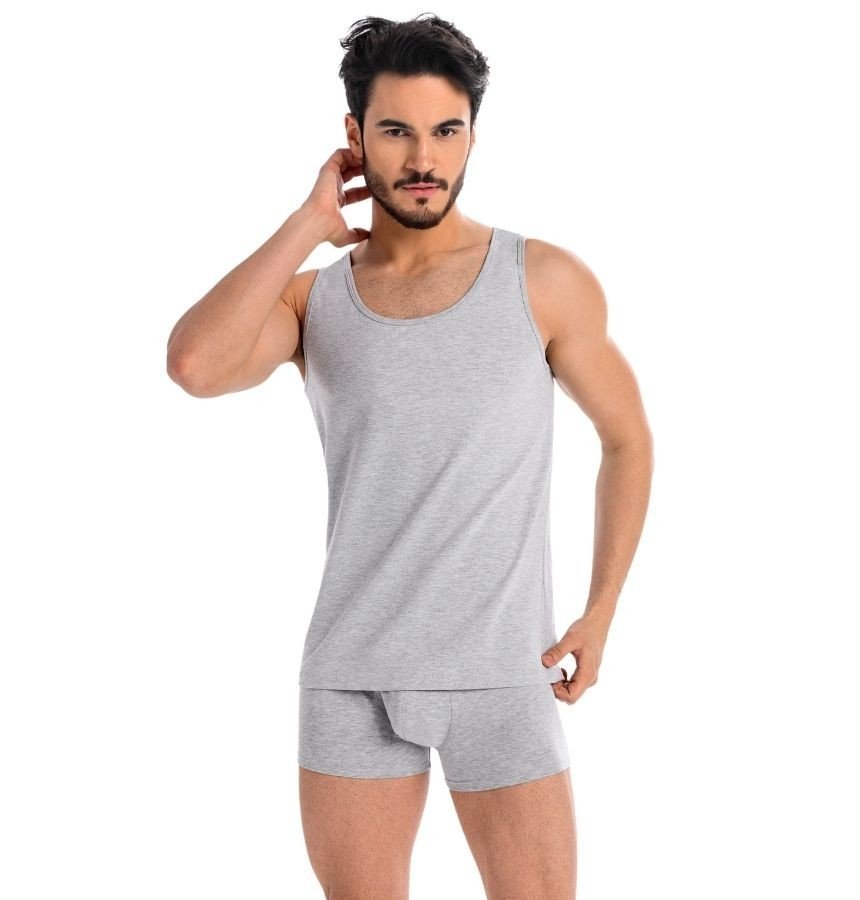 Podkoszulek męski bawełniany Eli szary, Teyli