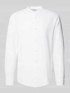 Koszula lniana o kroju slim fit ze stójką model ‘CAIDEN’ - Koszule męskie - miniaturka - grafika 1