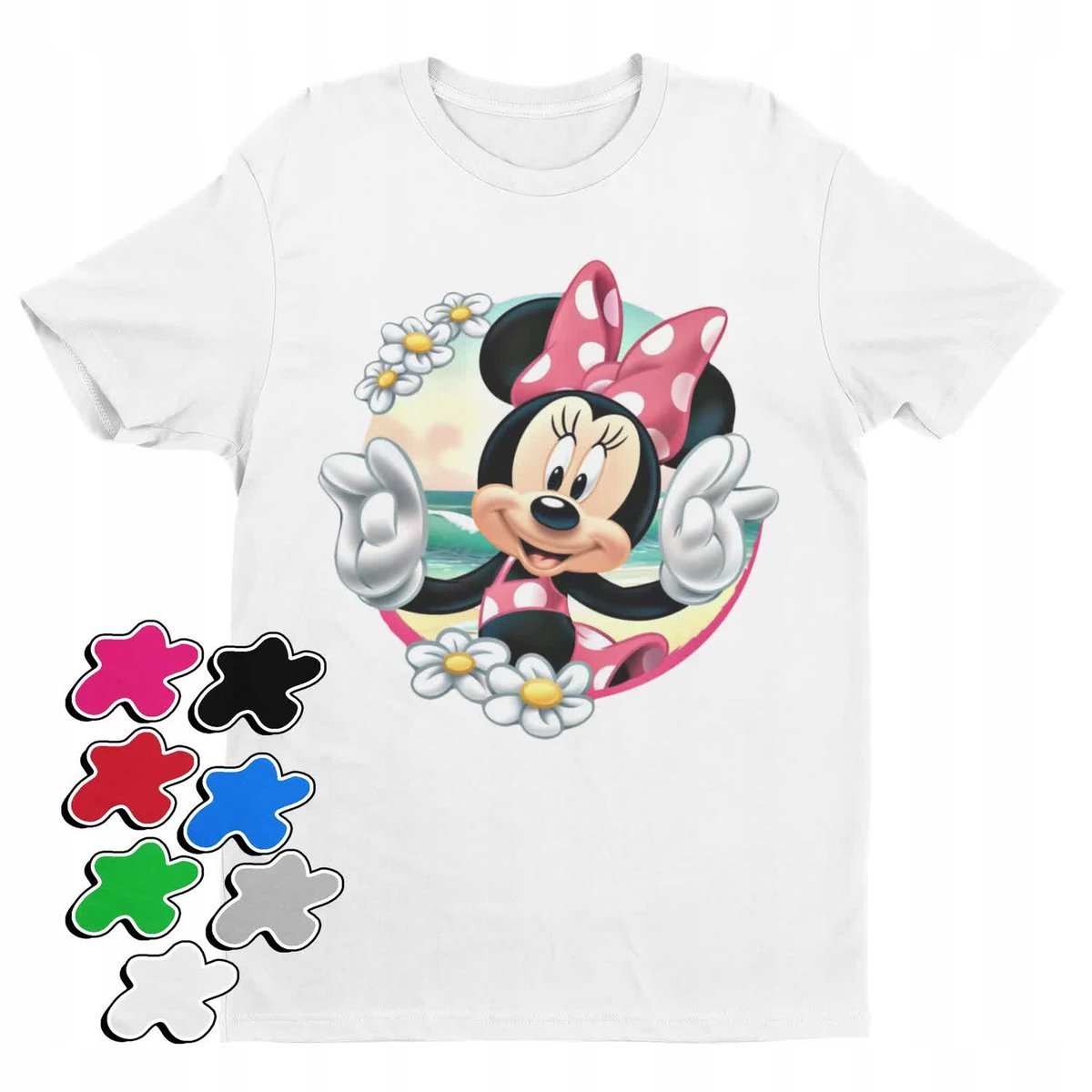 Koszulka T-Shirt Dziecięca Z Nadrukiem Myszka Miki Minnie Różne -M 134-140