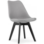 Krzesła - Komplet szarych ergonomicznych krzeseł z czarnymi nogami 4 szt Asaba 4S - miniaturka - grafika 1