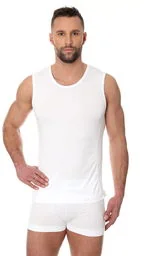 Bezszwowa koszulka męska Brubeck Comfort Cotton SL00068 biała - Koszulki męskie - miniaturka - grafika 1