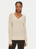 Swetry damskie - Calvin Klein Sweter K20K207573 Beżowy Regular Fit - miniaturka - grafika 1