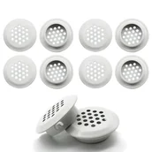 Kratki wentylacyjne - Kratka wentylacyjna okrągła, otwory wentylacyjne ze stali nierdzewnej, rozstaw montażowy 25 mm, biała, 10 szt. (wypukła) - miniaturka - grafika 1