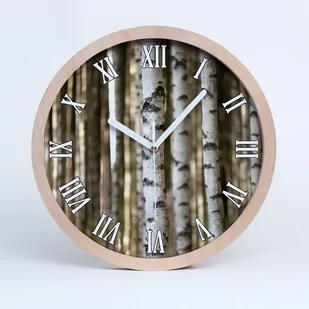 Zegar ścienny drewniany rzymski brzozy fi 30 cm, Tulup - Zegary - miniaturka - grafika 1