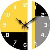 Inne - TEMU 1 szt. Elegancki i Stylowy Cichy Zegar Ścienny Kwarcowy - Okrągły Drewniany Design do Sypialni, Salonu, Biura, Kuchni, Łazienki - Zasilanie na - miniaturka - grafika 1