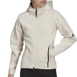 Bluza adidas Z.N.E. Sportswear Hoodie H40976 - beżowa - Adidas - Bluzy sportowe damskie - miniaturka - grafika 1