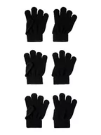 Rękawiczki - NAME IT Unisex dziecięce rękawiczki NKNMAGIC Gloves 3P NOOS, czarne/opakowanie: 3 sztuki w zestawie z All Black, 4 (3 sztuki, Czarny/opakowanie: 3 sztuki z All Black, 4 - miniaturka - grafika 1