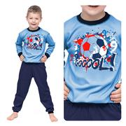Moda i Uroda OUTLET - Piżama dziecięca dla chłopca długi rękaw ciepła bawełniana dla fana piłki nożnej 104 - miniaturka - grafika 1