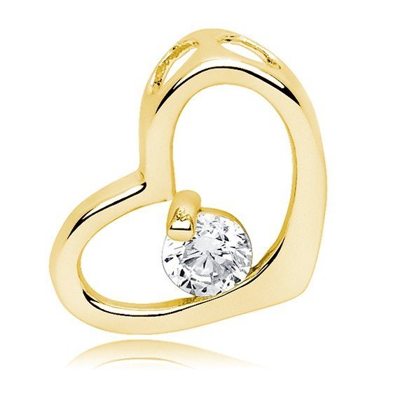 ankabizuteria.pl Zawieszka srebrna SERCE pozłacane z cyrkonią