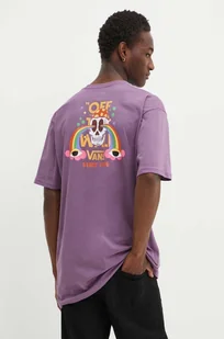 Vans t-shirt bawełniany męski kolor fioletowy z nadrukiem VN000KHWCIF1 - Koszulki męskie - miniaturka - grafika 1