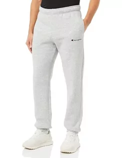 Spodnie męskie - Champion Legacy Authentic Pants-Script Logo Powerblend Fleece elastyczny kombinezon spodnie męskie, Grigio Melange, M - grafika 1