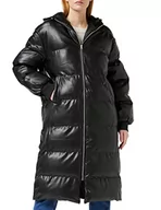 Kurtki damskie - NA-KD Długa kurtka damska z kapturem, Czarny, 34 - miniaturka - grafika 1