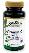 Witaminy i minerały - SWANSON Vitamin C with Rose Hips Extract (Witamina C z ekstraktem z dzikiej róży) 500mg 100 Kapsułek - miniaturka - grafika 1
