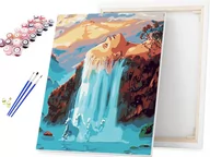 Malowanie po numerach - Malowanie po numerach Mistyczny Wodospad i Kobieta / beliart - miniaturka - grafika 1