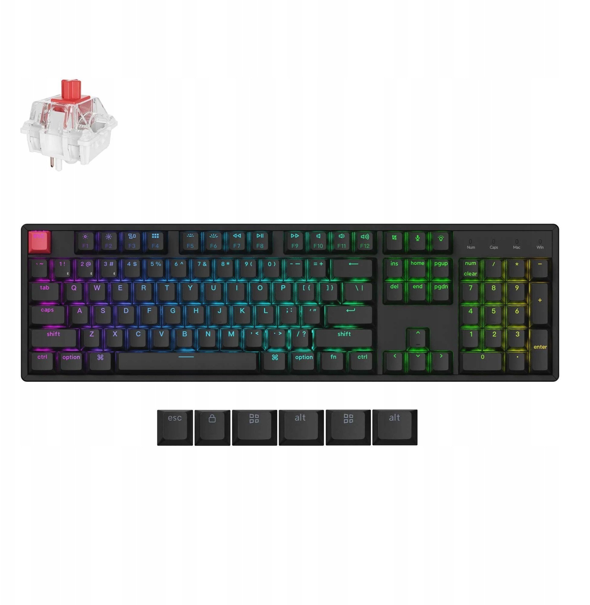 Keychron K10 QMK Wireless Version 2 RGB Super Switch Hot-Swappable / Red K10X-J1