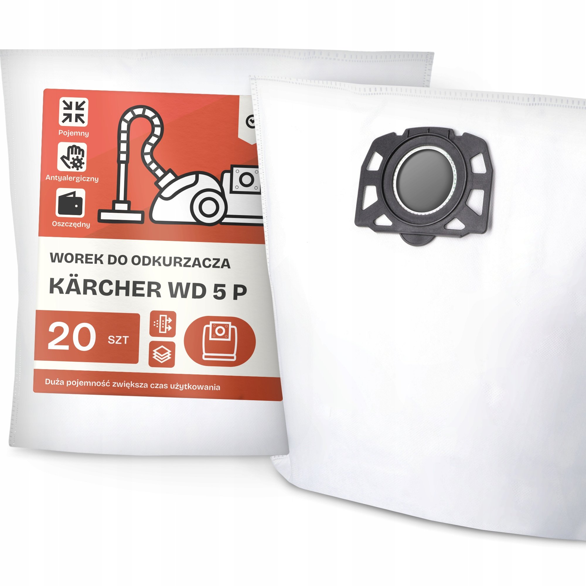 20x Worek do Odkurzacza Kärcher Wd 5 P Syntetyczny Flizelinowy Worki Moc G9