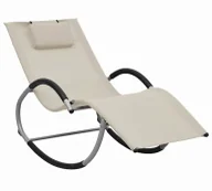 Leżaki ogrodowe - Elior Kremowy leżak ogrodowy z poduszką T8-S92 - miniaturka - grafika 1