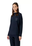 Bluzy damskie - Emporio Armani Damska bluza polarowa z wiskozy, morski, XL - miniaturka - grafika 1