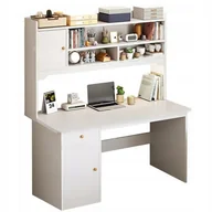 Biurka - BIURKO KOMPUTEROWE BIAŁE LOFT POD LAPTOP KOMPUTER NOWOCZESNE Z 7 PÓŁKAMI SOLIDNE - miniaturka - grafika 1