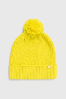 Czapki damskie - Marmot czapka kolor żółty z grubej dzianiny - grafika 1