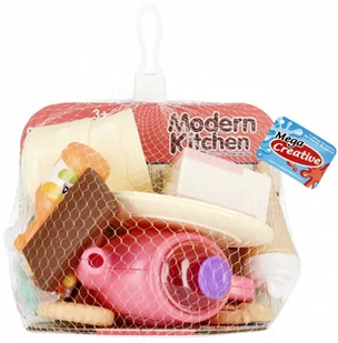 Zestaw kuchenny różowy w siatce MEGA CREATIVE 511357 - Zabawy w naśladowanie dorosłych - miniaturka - grafika 1