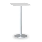Stoły i stoliki do biura - B2B Partner Stolik wysoki Olympo II, 660 x 660 mm, szara podstawa, płyta biała 423287 - miniaturka - grafika 1