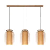 Lampy sufitowe - Britop LAMPA wisząca VASO JUTE 179110374 loftowa OPRAWA szklane słoiki zwis przezroczyste drewno przezroczysty drewno - miniaturka - grafika 1