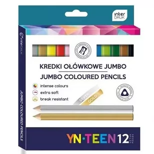Interdruk Interdruk Kredki ołówkowe YN TEEN Jumbo trójkątne Gold 12 kolorów Interdruk Galanteria AA896INT - Przybory szkolne - miniaturka - grafika 2