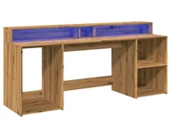 Biurka - Elior Podświetlane biurko 200 cm dąb artisian K2-L93 - miniaturka - grafika 1