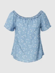 Bluzka z materiału stylizowanego na denim model ‘HARPER’ - Bluzki damskie - miniaturka - grafika 1