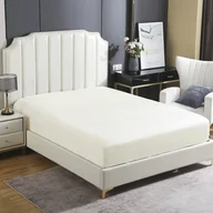 Prześcieradła - Białe Prześcieradło Satyna Z Gumką 200x200 - miniaturka - grafika 1