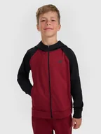 Bluzy dla chłopców - 4F Bluza sportowa rozpinana z kapturem chłopięca - burgundowa 158/164 (12-14 lat) - miniaturka - grafika 1