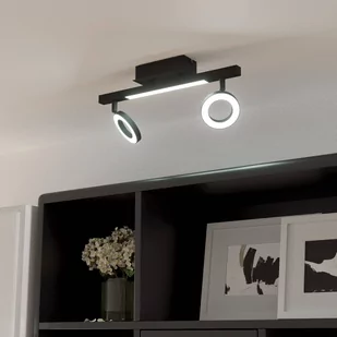 Spot LED Cardillio 2 czarny dwa pierścienie - Lampy sufitowe - miniaturka - grafika 1